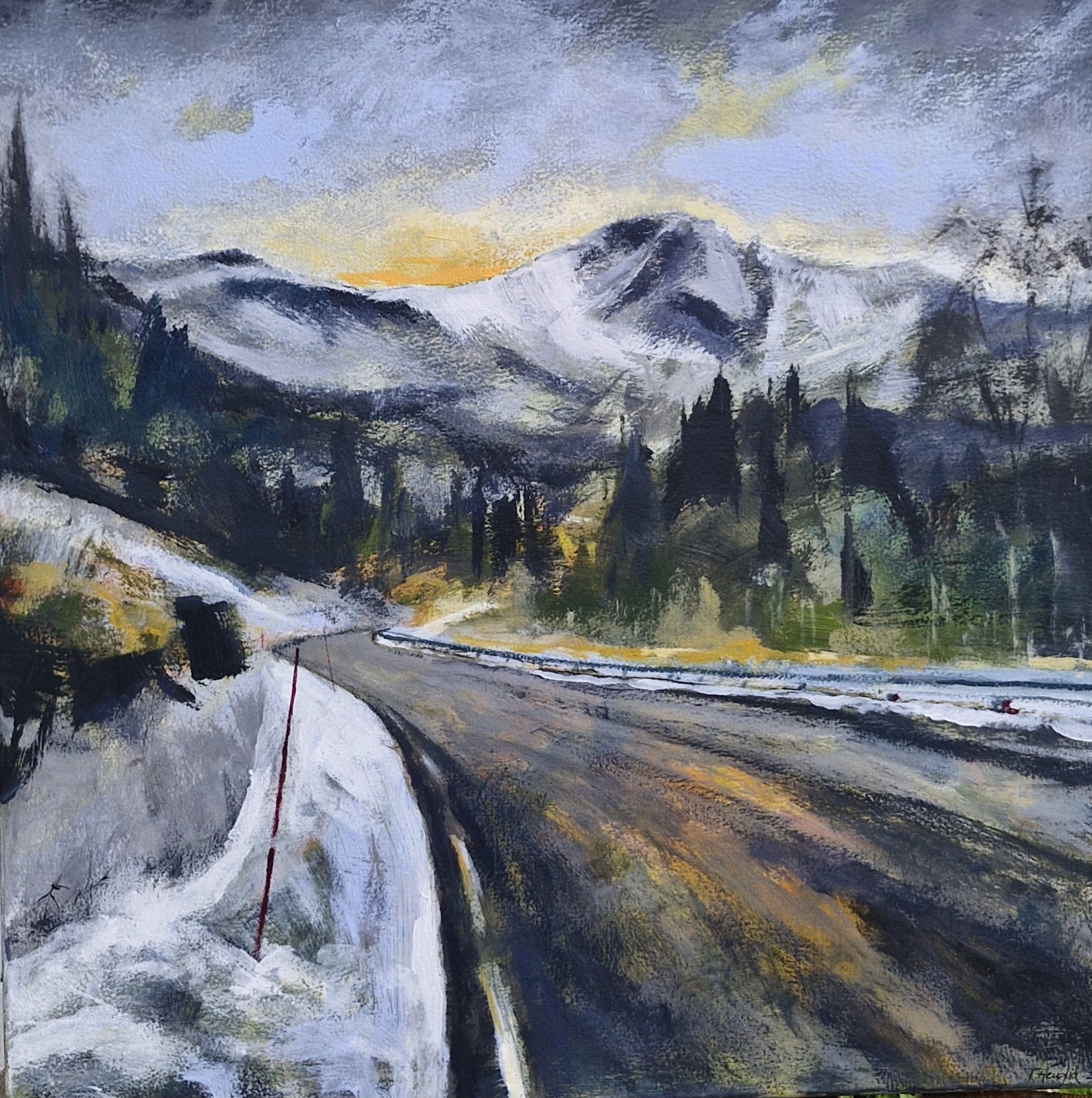 Veien våkner, 60 x 60 cm