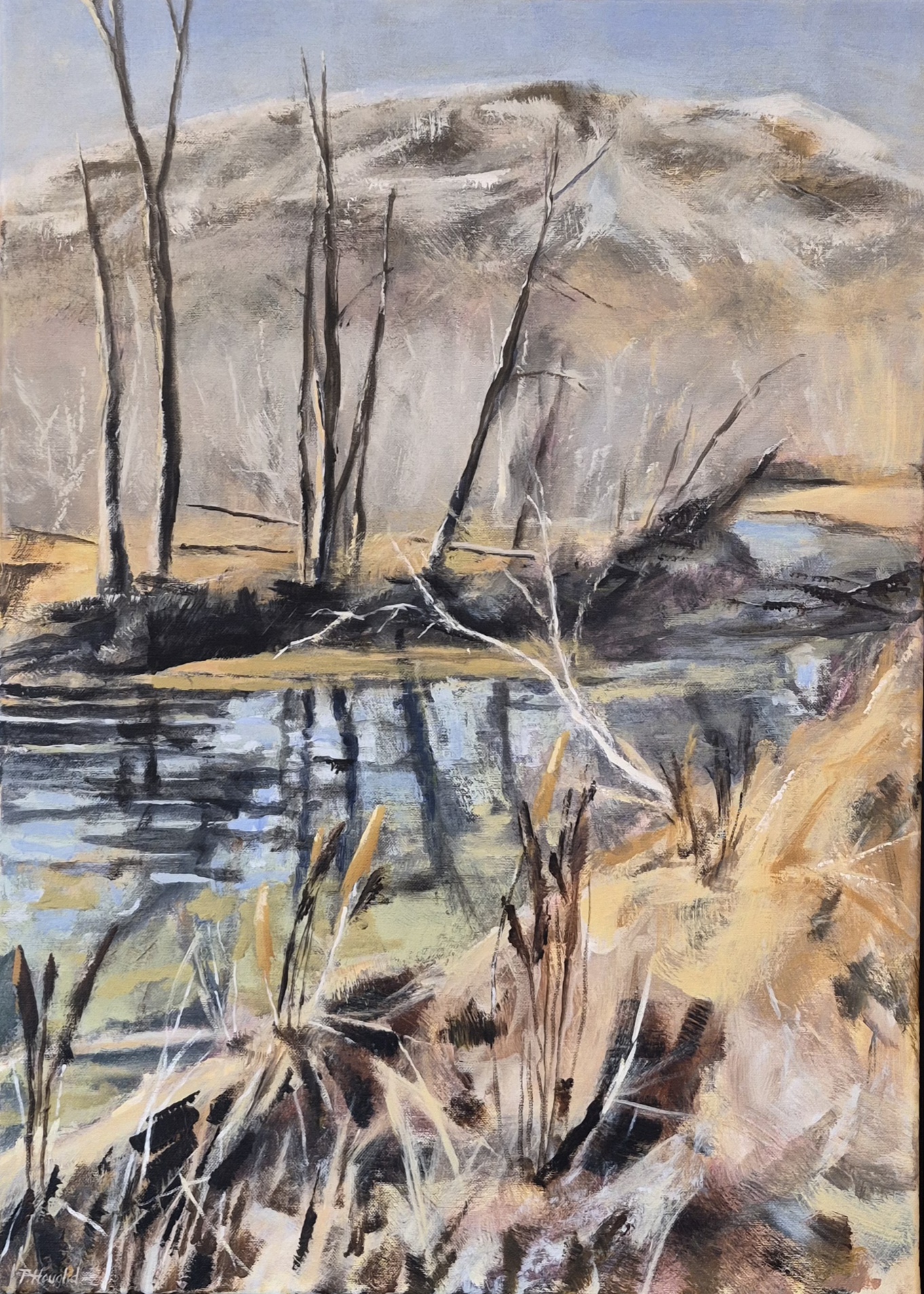 Vår ved elva, 50 x 70 cm